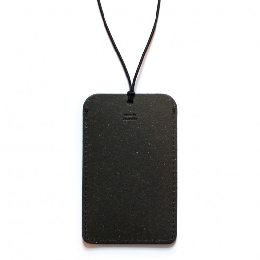 Aus Made Leather Luggage Tags Natural Black